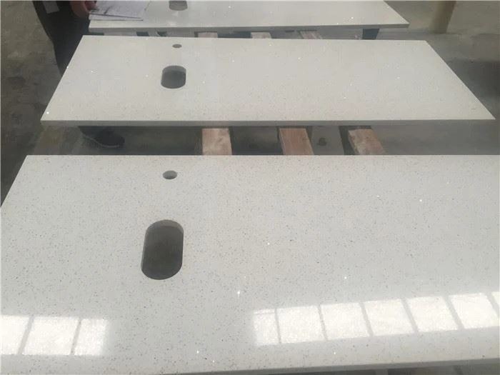 white diamond quartz kitchen