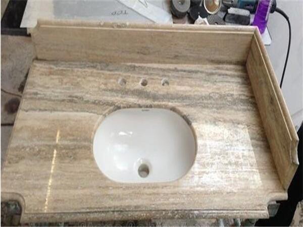 silver travertine for vanity top