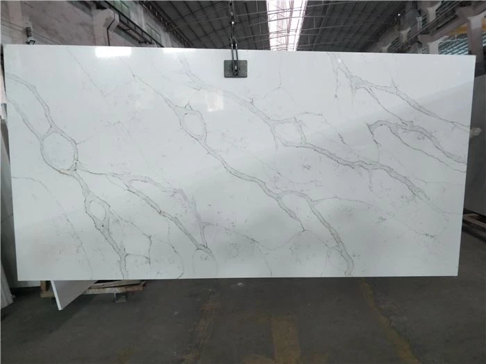 white and gold quartz worktop