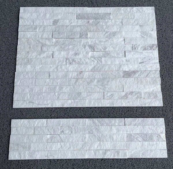 White Volakas Marble Split Face Tiles